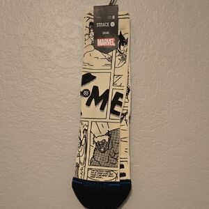 Stance x Marvel Comic Panel Crew Socks in Cream & Black